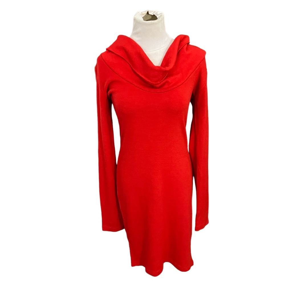 Patty Boutik red cowl neck sweater dress size small